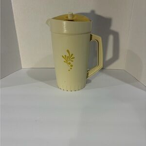 Vintage Tupperware Cream Pitcher with Yellow Design